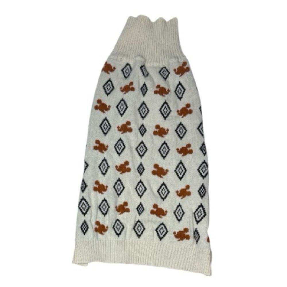 Disney Cream and Brown Chewy Mickey Mouse Southwest Pattern Cozy Sweater. Sz XXL